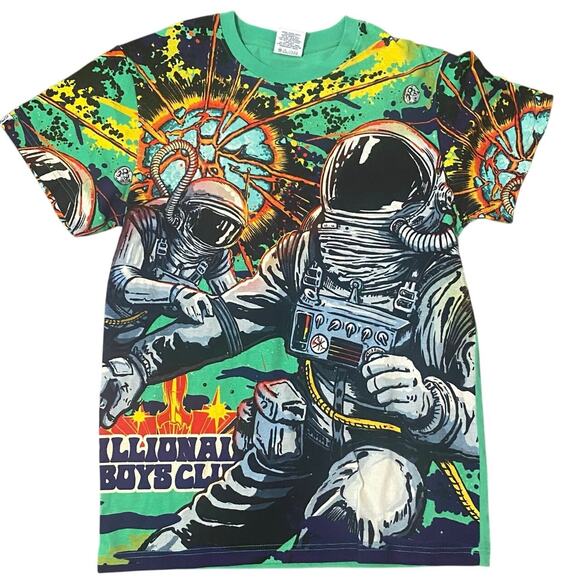 Billionaire Boys Club Large Print Astronaut Green Shirt Size Small - Picture 1 of 5